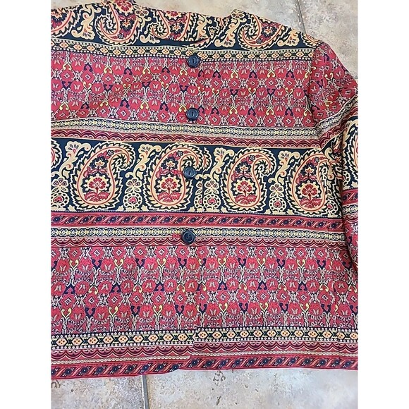 NYGARD PLUS SIZE LONG SLEEVE PAISLEY JACKET SIZE 16 Cropped CAREER - Picture 4 of 11